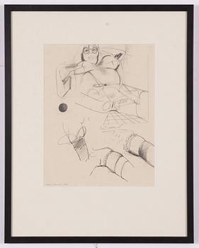 John-E Franzén, Probably study for ”Flicka med vit rand” ( "Girl with White Stripe"),  1964.
