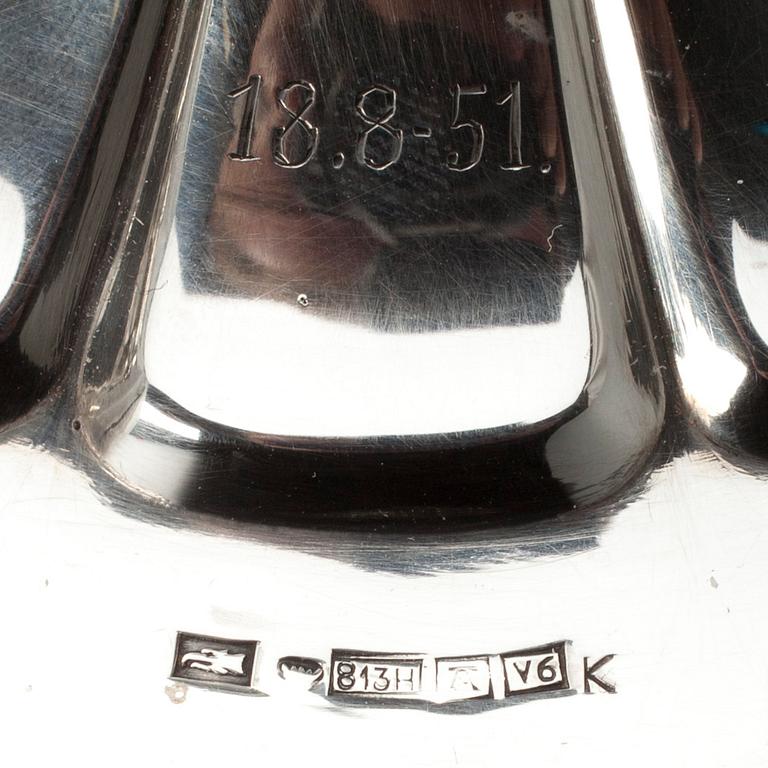 LJUSSTAKAR, 2 par, silver, Auran Kultaseppä 1950, Kultakeskus 1957.