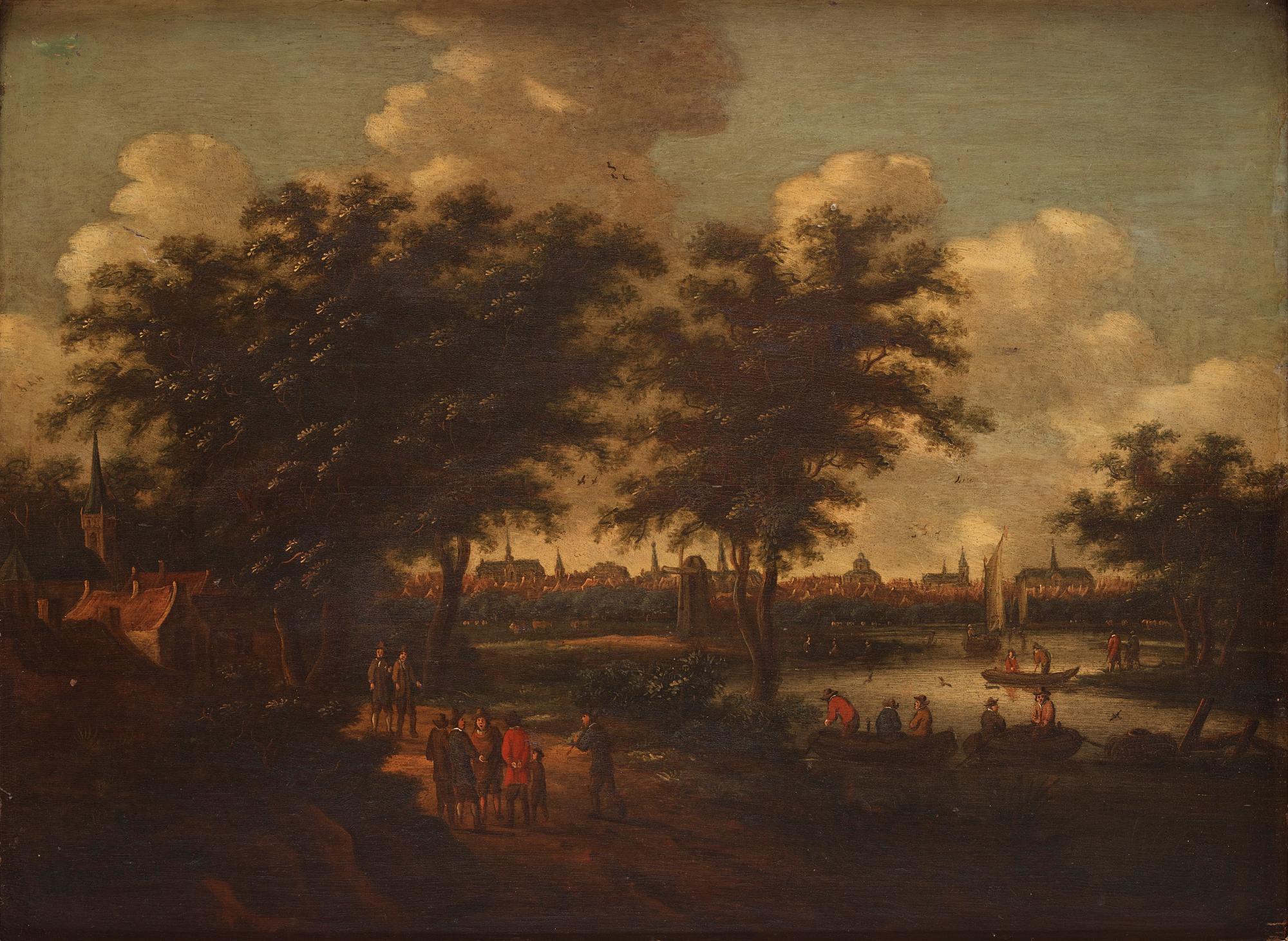View of a Dutch city, possibly Amsterdam.