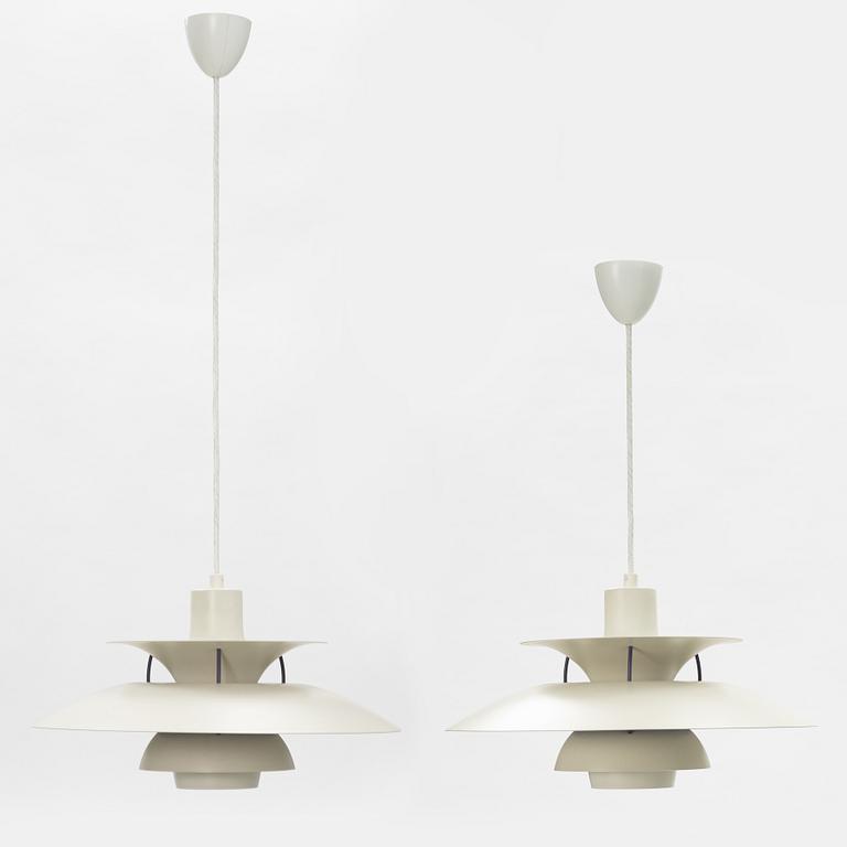 Poul Henningsen, a pair of 'PH-5' ceiling lights, Louis Poulsen, Denmark.