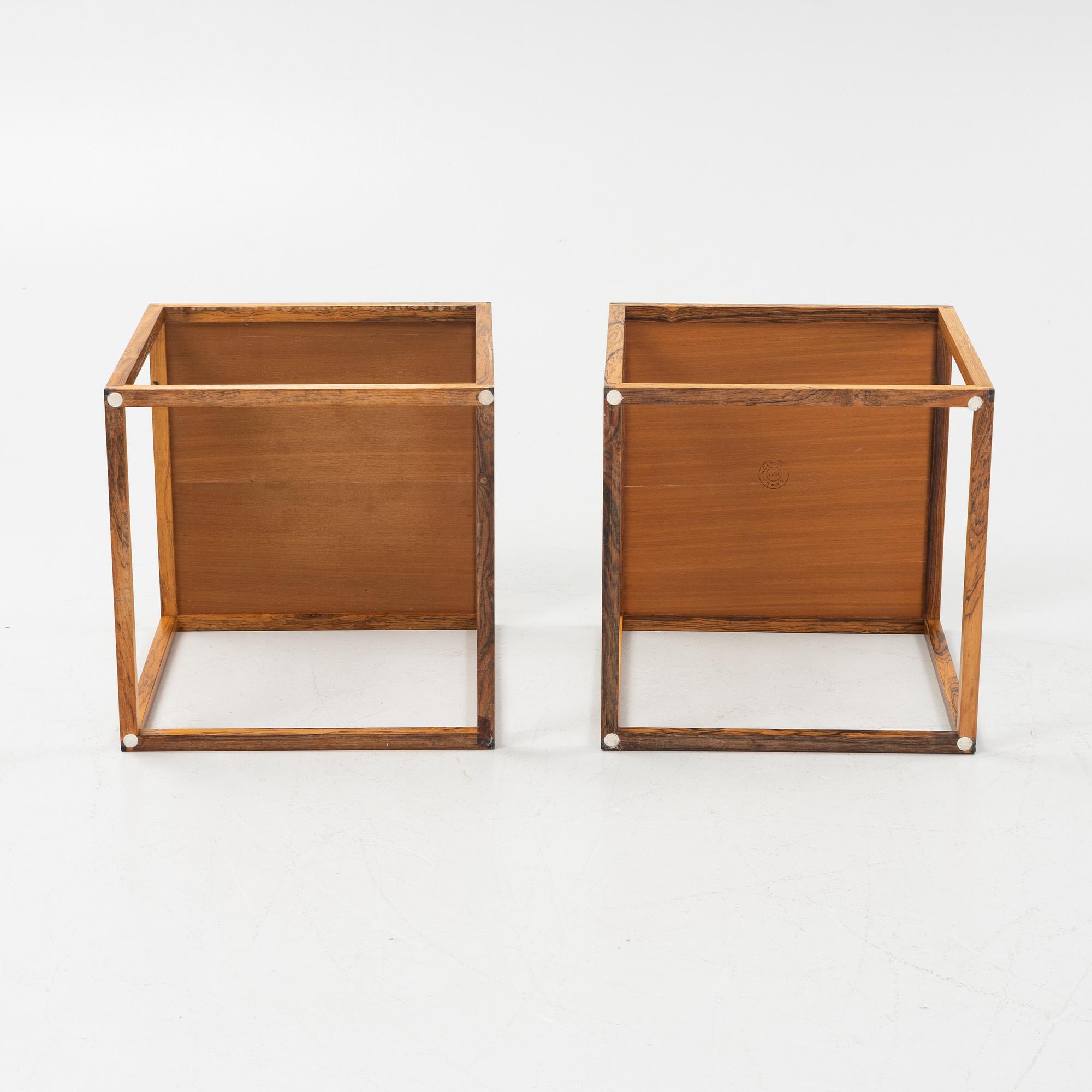 Lars Larsson, a pair of rosewood side tables, HI-gruppen, 1960's.