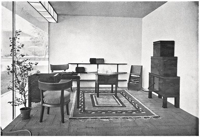 Carl Hörvik, skrivbord och stol, Nordiska Kompaniet, för Stockholmsutställningen 1930.
