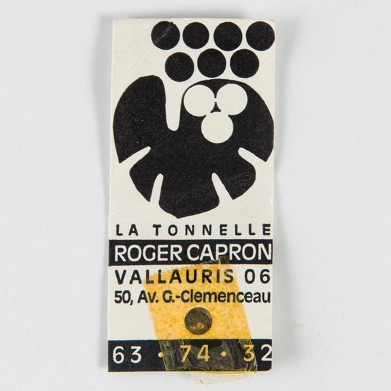 Roger Capron, a five-piece ceramic relief, signed.