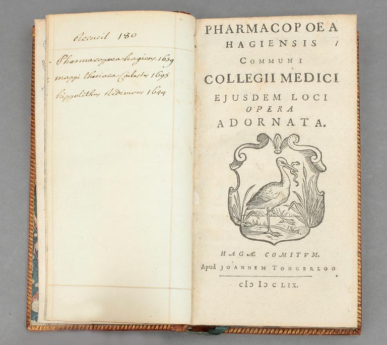 PHARMACOPOEA HAGIENSIS, Communi Collegii Medici.., Haag 1659.