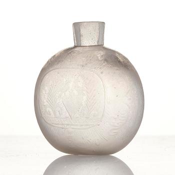 A Swedish Henrikstorp glass bottle, dated 1747.