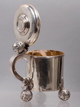 DRYCKESSTOP, silver, barockstil, AG Sundberg, Västerås 1883.