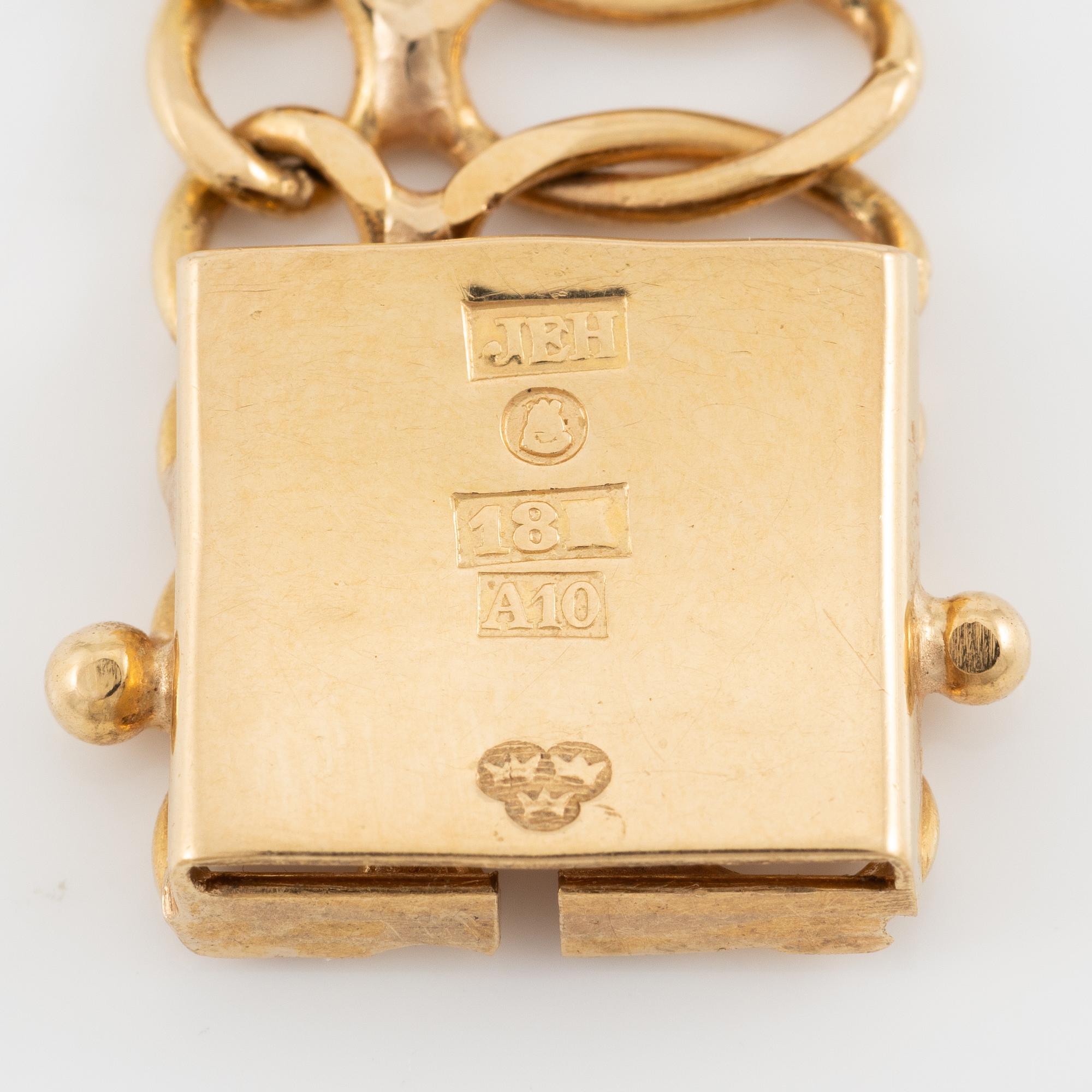 Necklace, 18K gold, circular links.