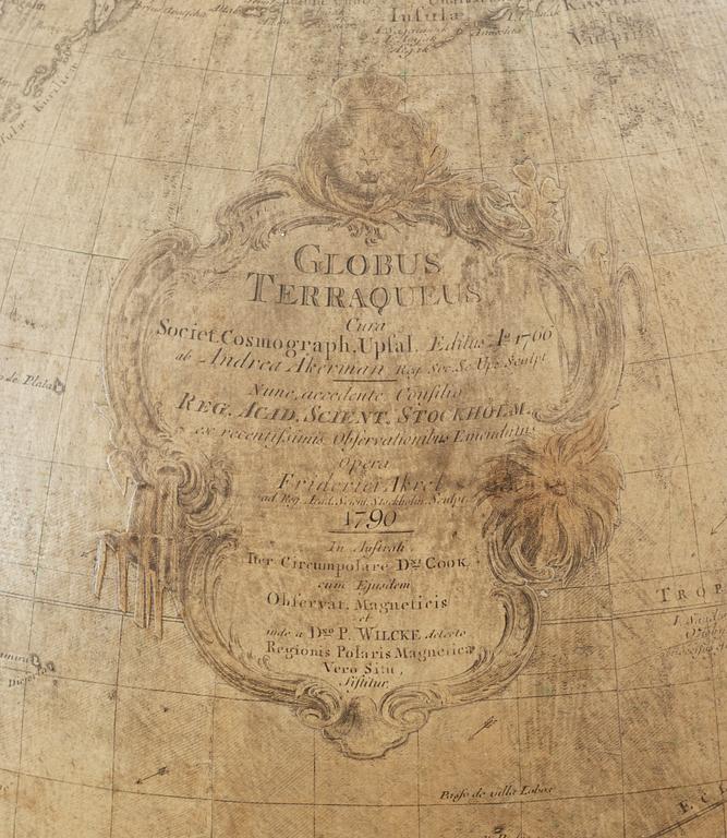 JORDGLOB GLOBUS TERRAQUEUS OCH HIMMELSGLOB GLOBUS COELESTIS, av Anders Åkerman 1766 och Fredrik Akrel 1791.