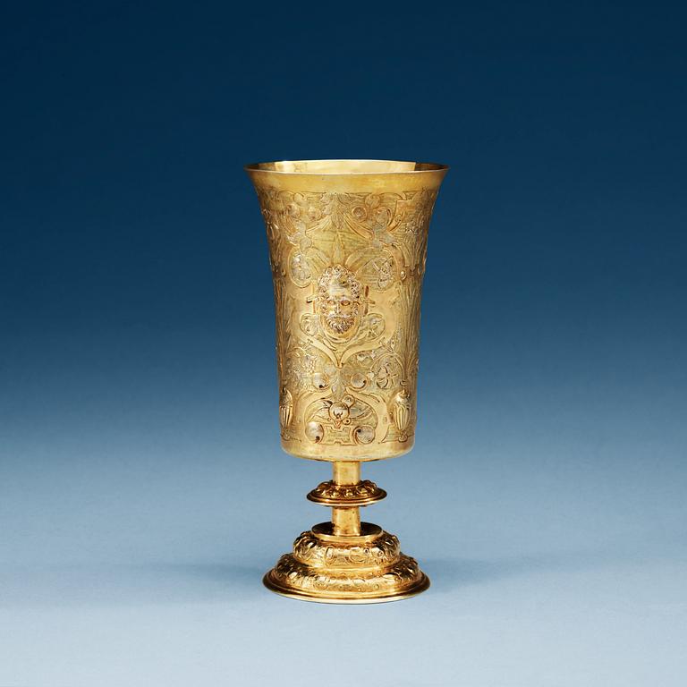 A German late 16th/early 17th century silver-gilt cup, makers mark of Cornelius Erb, Augsburg (1586-1618).