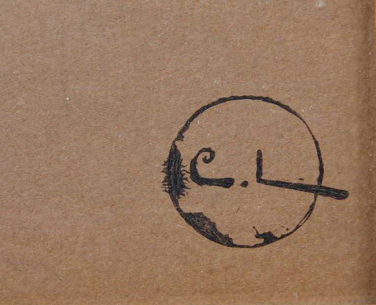 CARL LARSSON, litografi, monogramsign i trycket, tidigt 1900-tal.