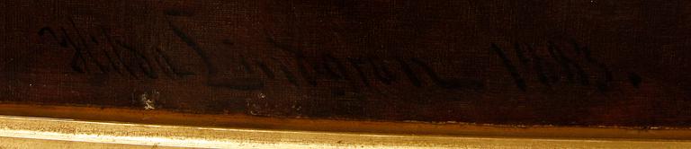 HILDA LINDGREN, olja på uppfordrad duk, sign och dat 1883.