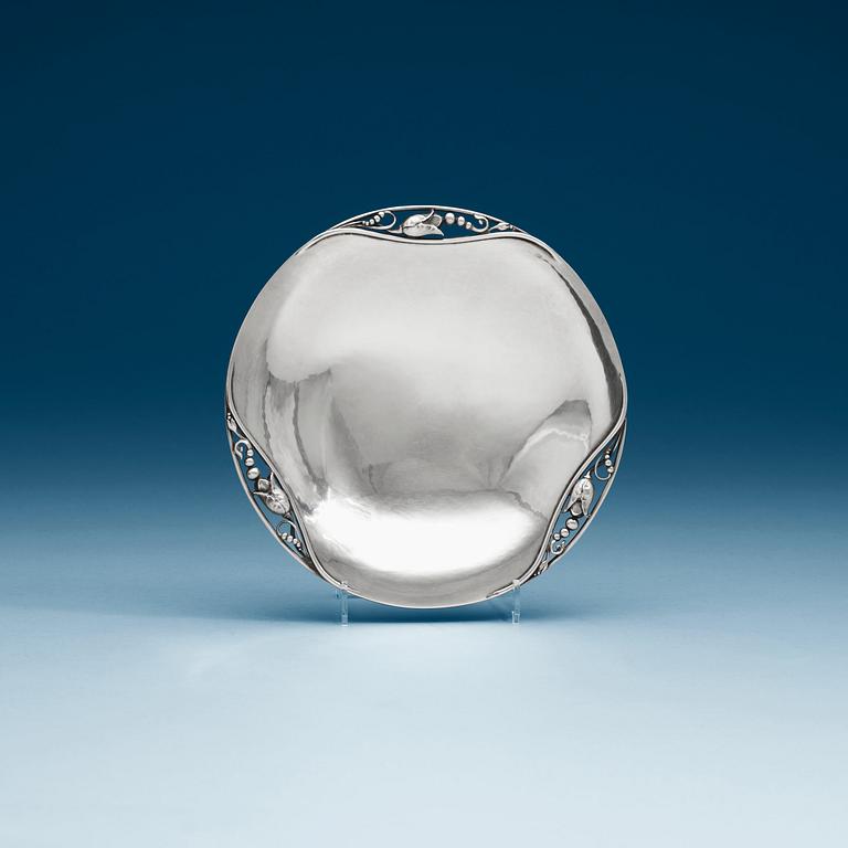 A Georg Jensen 'Blossom' sterling dish, Jensen & Wendel, Copenhagen 1945-51.