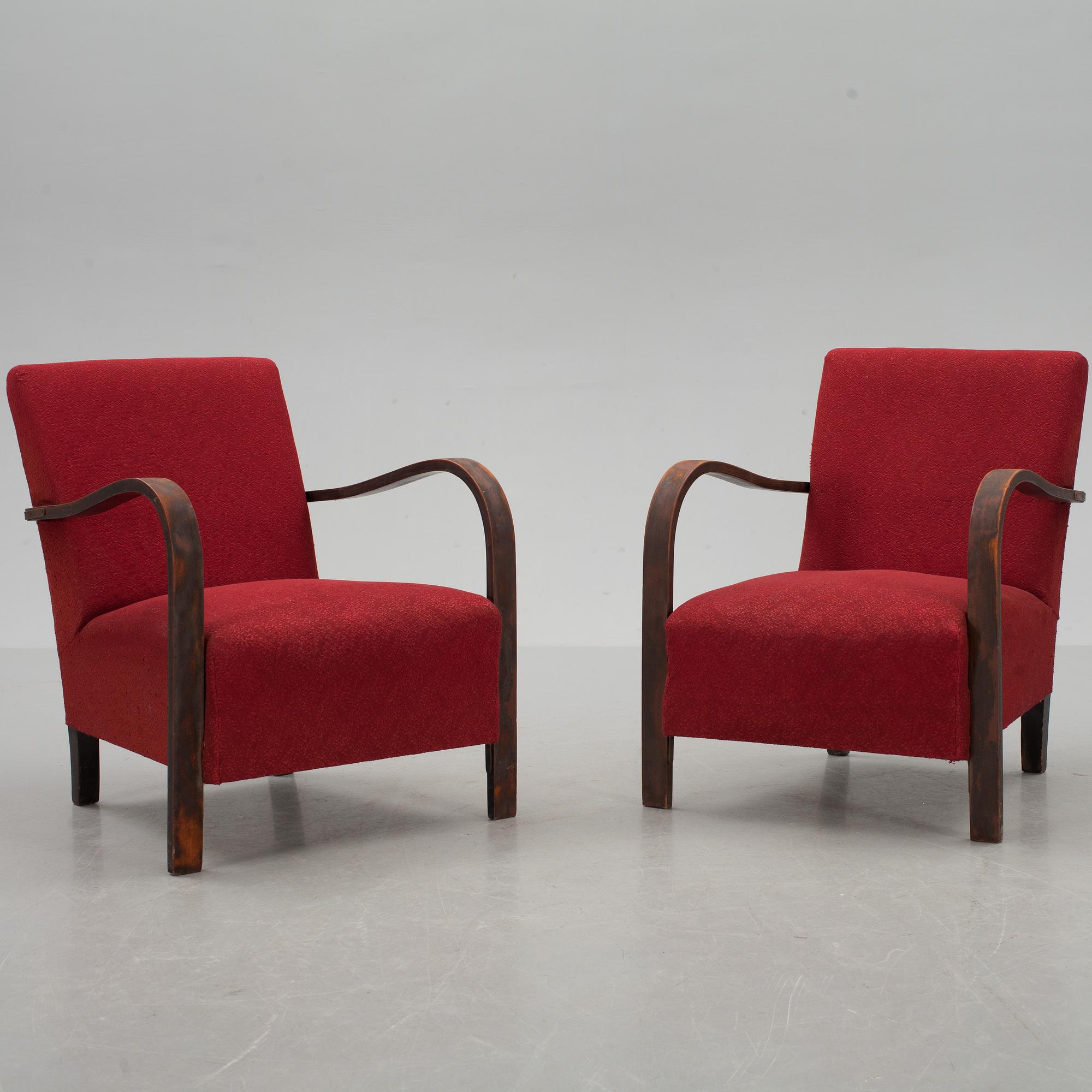 FÅTÖLJER, ett par. 1900-talets första hälft.