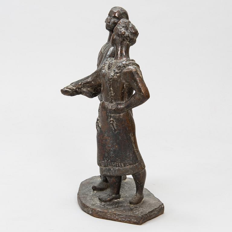 Seija RustholKarhu, a bronze sculpture, signed and dated-82.