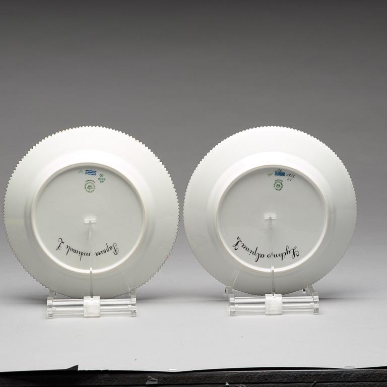 A Royal Copenhagen 'Flora Danica' dinner set for two, Denmark, 20th Century (12 pieces).