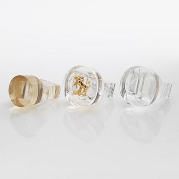 Siv Lagerström, tre ringar akrylplast, 1970-tal.