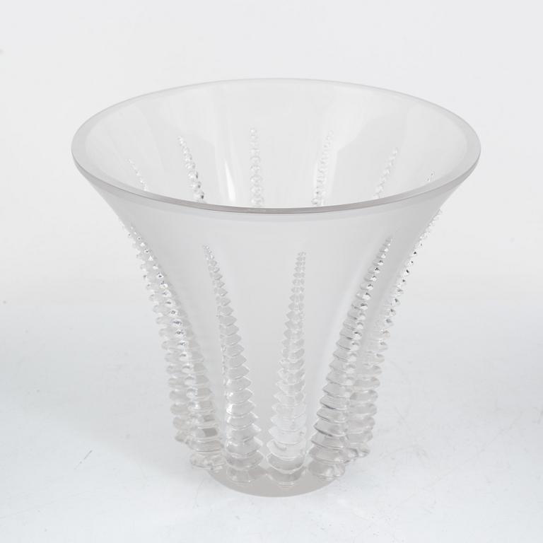 René Lalique, a 'Font-Romeu', glass vase, Lalique, France, after 1945.