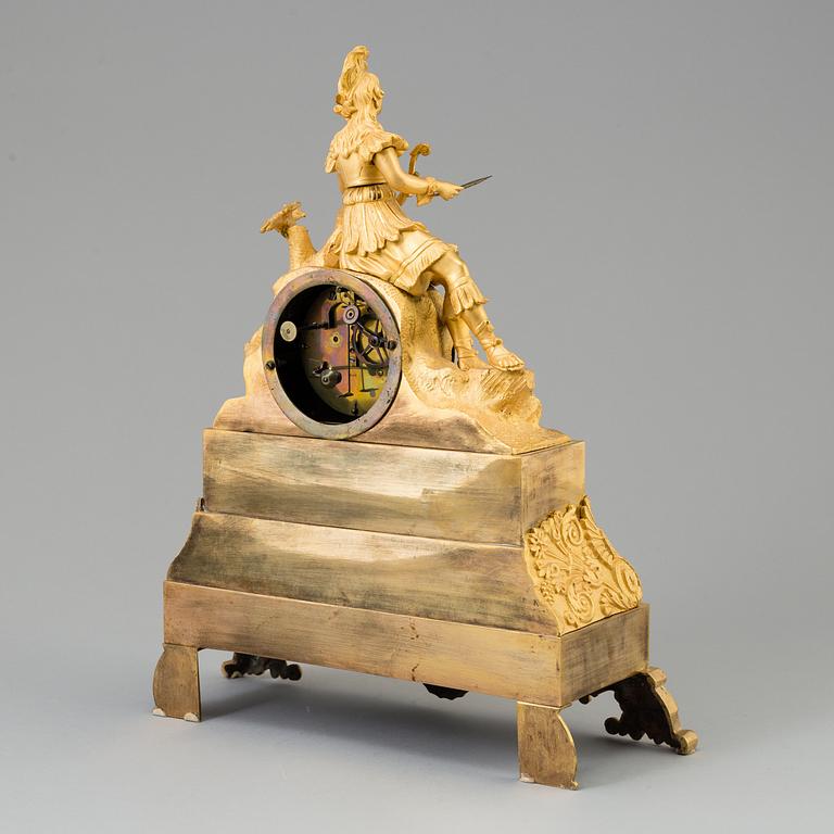 A French exoticism 1820/40's gilt bronze mantel clock.