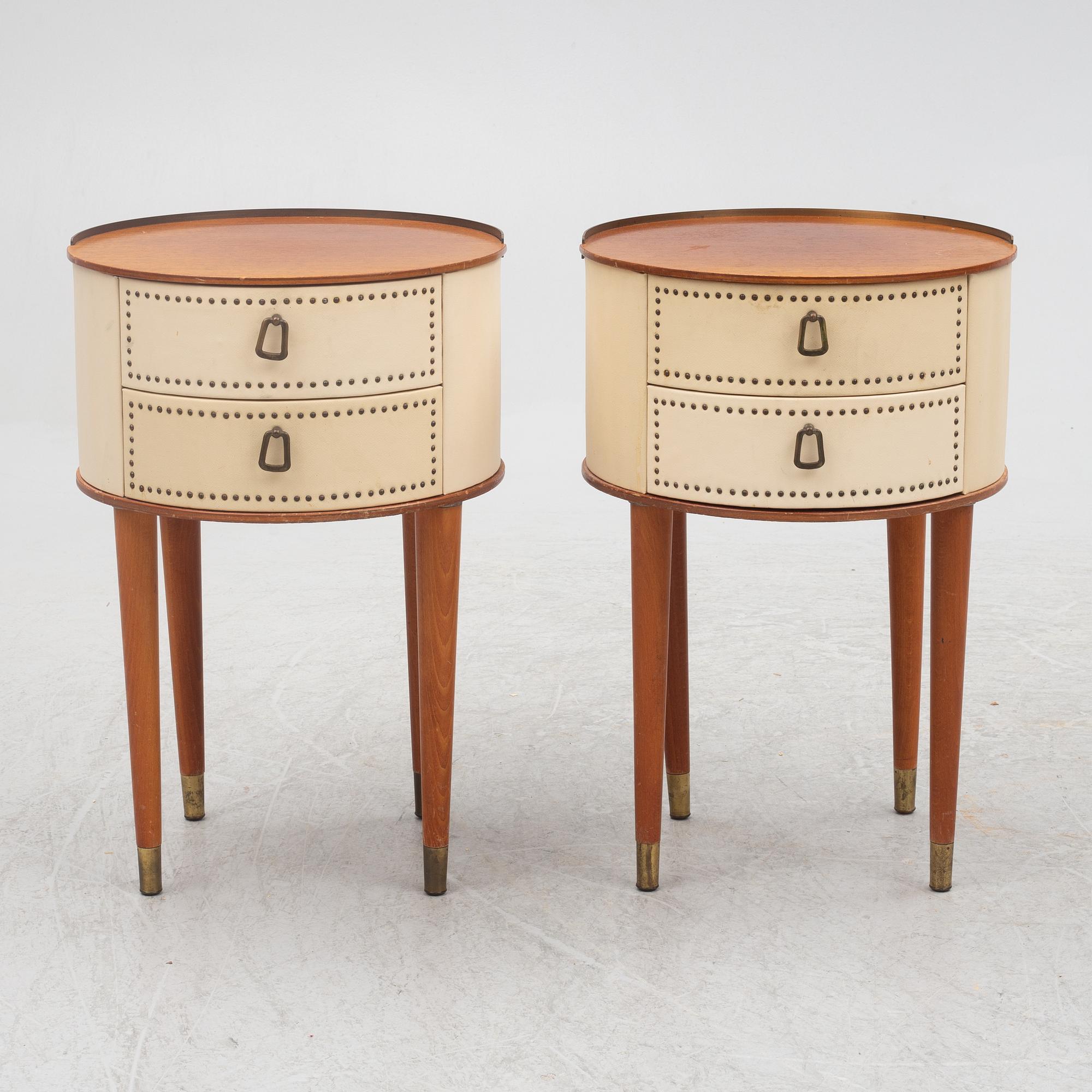 Halvdan Petterson, a pair of bedside tables, Tibro furniture factory, 1950s.