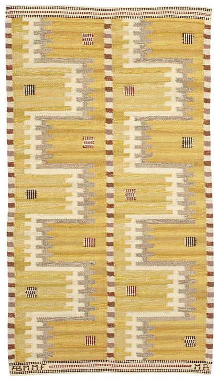 Marianne Richter, A CARPET. "Gula havet". Flatweave. 159 x 86,5 cm. Signed AB MMF MR.