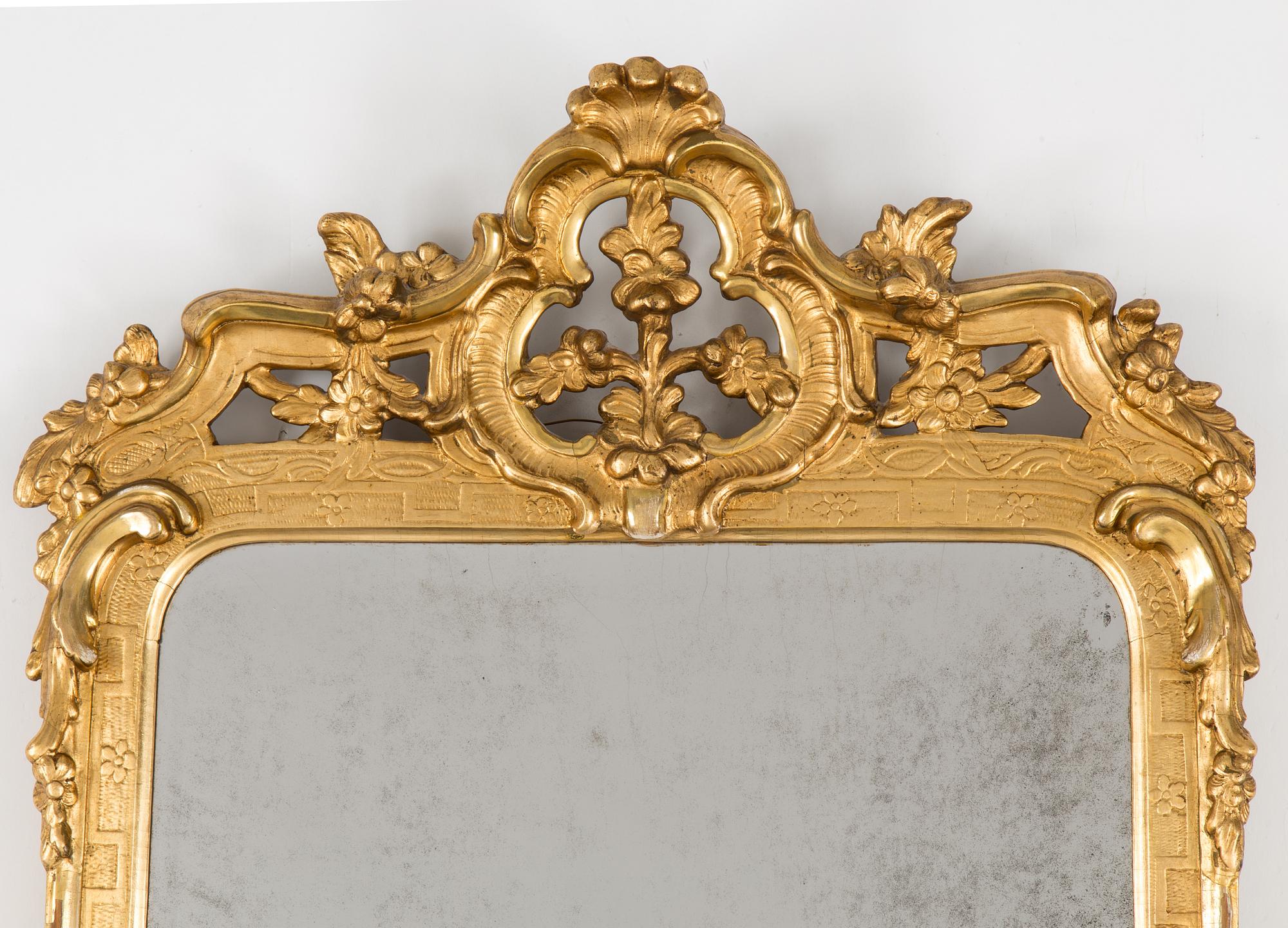 A Swedish Rococo 18th century mirror.