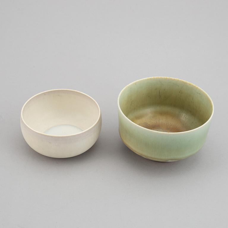 BERNDT FRIBERG, Two stoneware bowls, , Gustavsberg studio, Sweden 1960 and 1965.