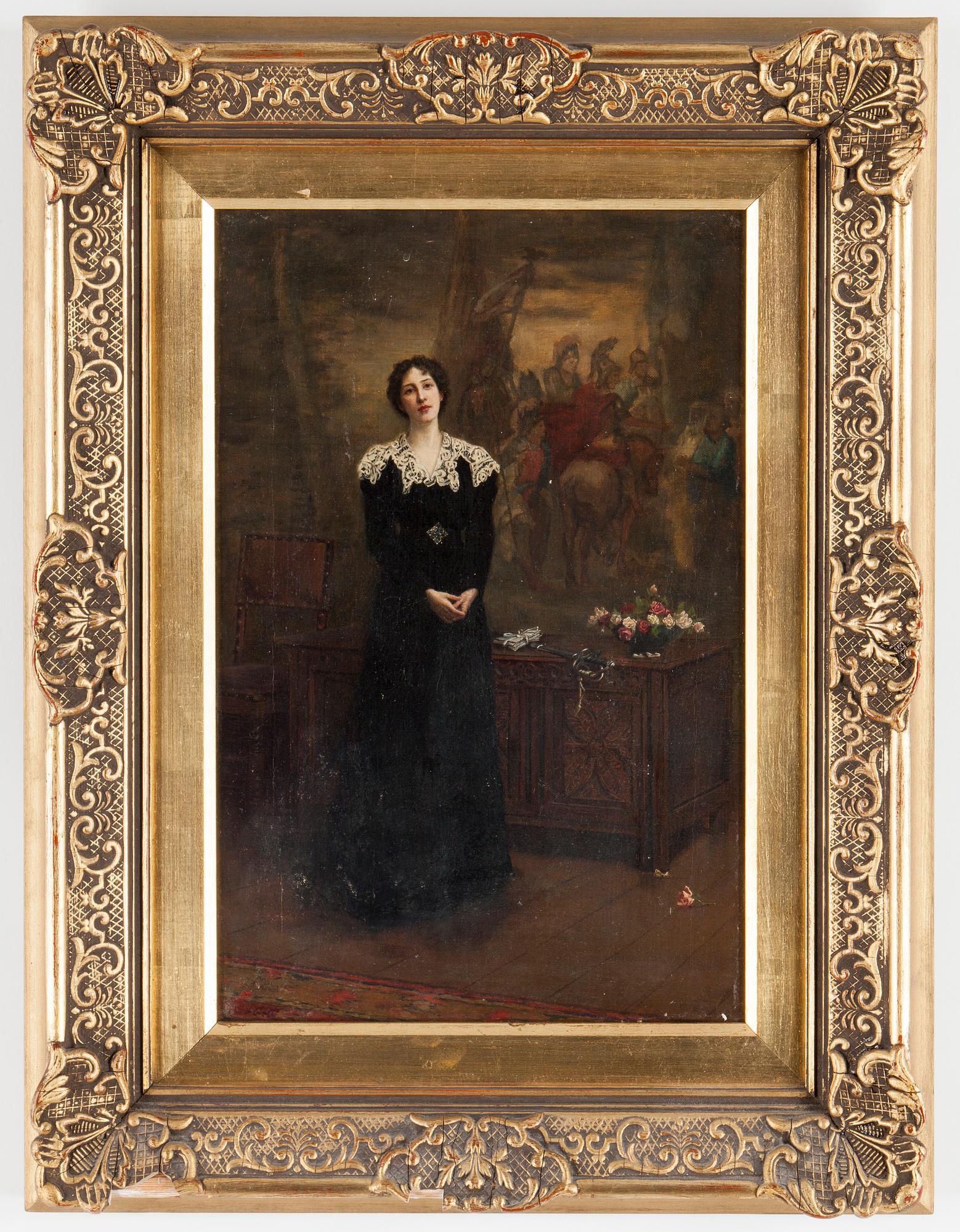 OKÄND KONSTNÄR, olja på duk, otydligt signerad JW Golt?, sent 1800-tal.