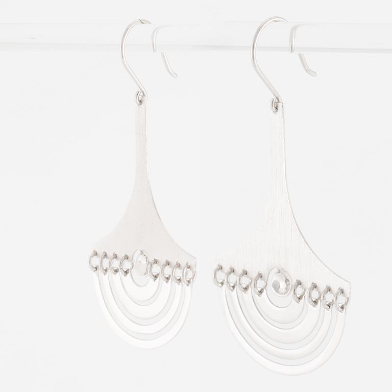 Tapio Wirkkala, a pair of earrings "Moon Crescent", sterling silver, for Kultakeskus.