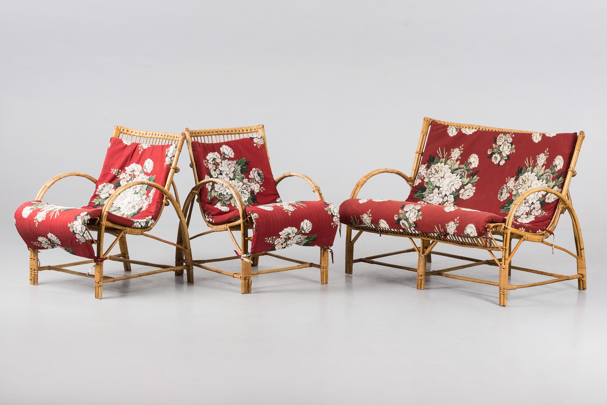 SOFFGRUPP, rotting, 3 delar, 1900-talets mitt.