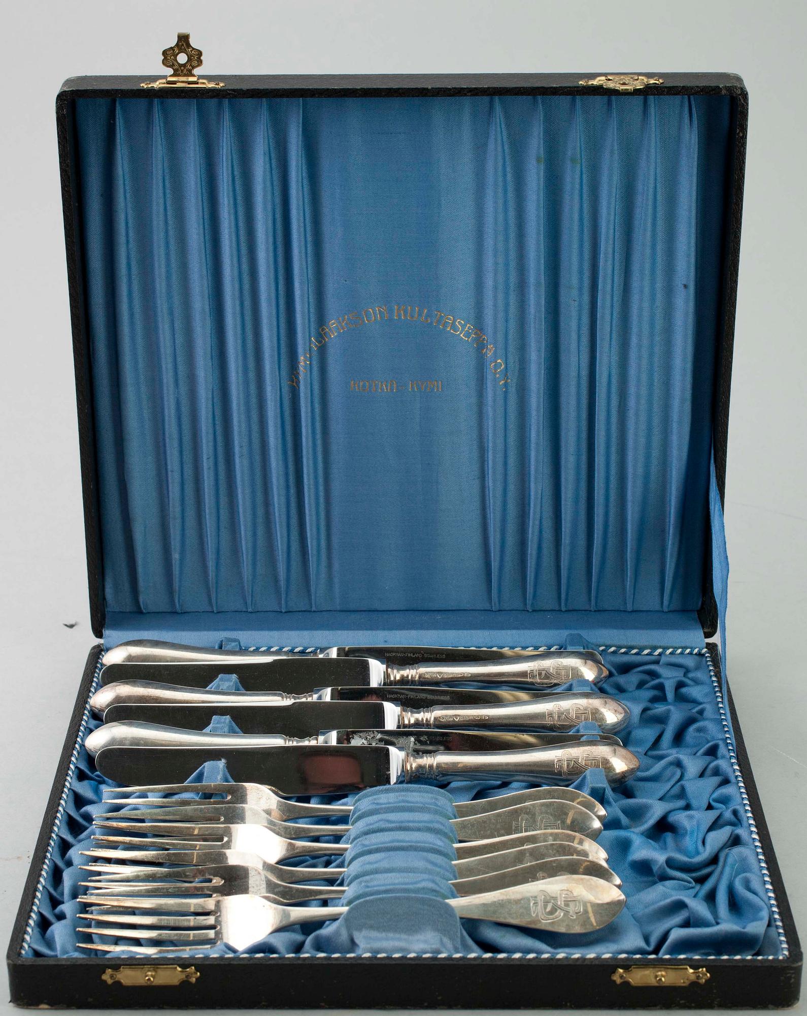BESTICK 12 st, silver, Samuel Westerlund (1891-1913) Borgå 1926.