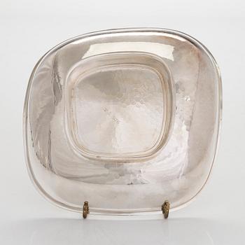 Starkvinglas, 4 st, samt serveringskål, silver, Kultakeskus Tavastehus 1947 och Auran Kultaseppä Oy 1975, Åbo.