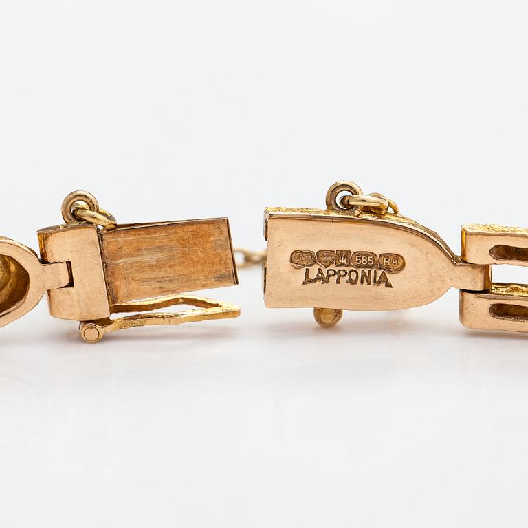 Juhani Linnovaara, armband, 14K guld. Lapponia 1979.