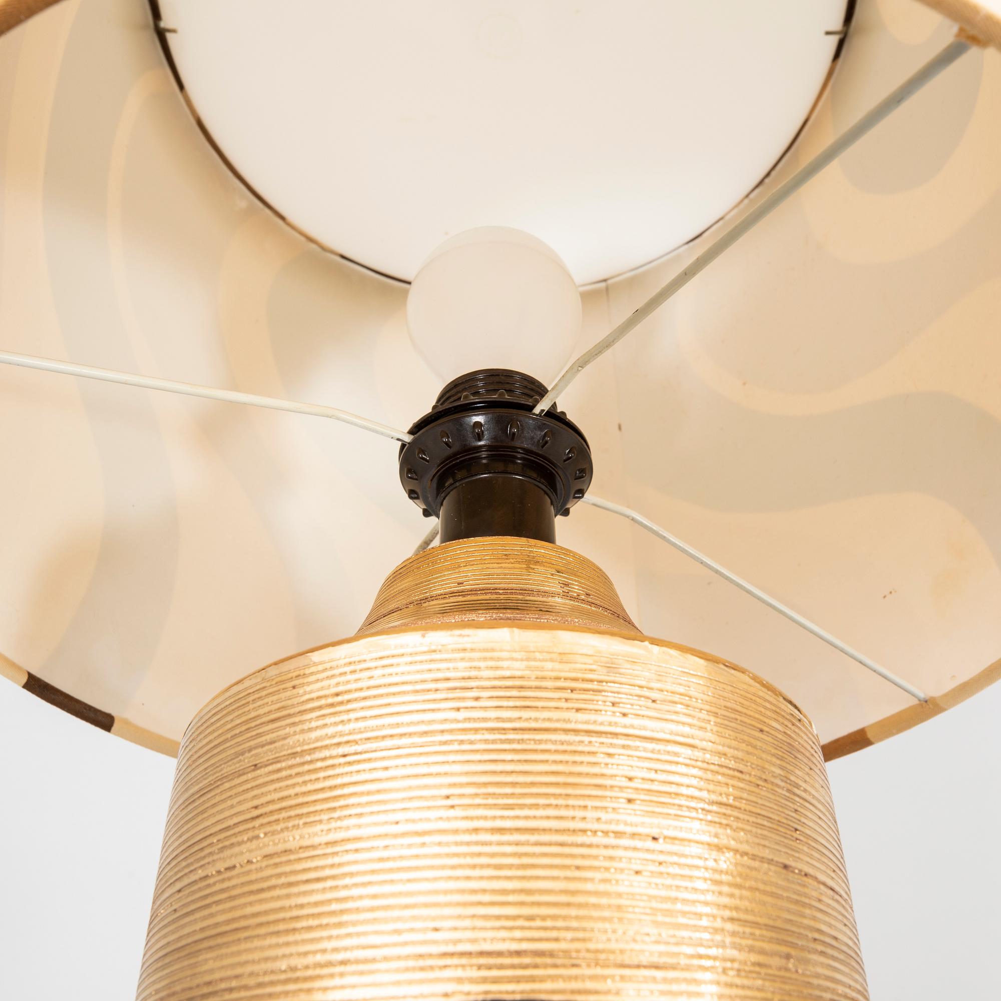A pair of Bittosi/Bergboms ceramic table lamps later part of the 20th century.