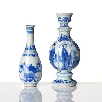 A group of four blue and white miniatures, Qing dynasty, Kangxi (1662-1722).