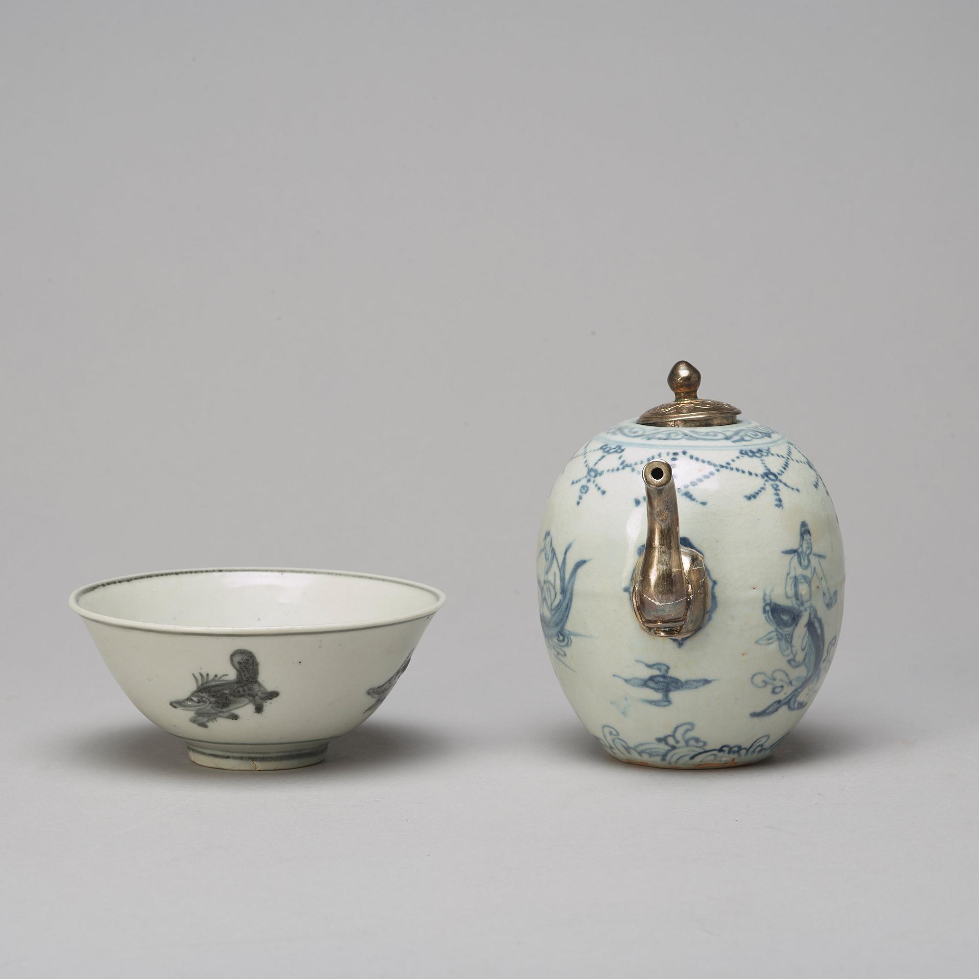 A South East Asian tea pot and bowl, 20th Century.