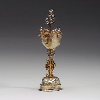 Esaias zur Linden, pokal i form av ett skepp, silver, Nürnberg (1609-1632).