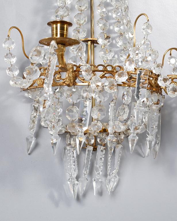 VÄGGLYSTRAR, ett par, empirstil, 1900-talets mitt/andra hälft.