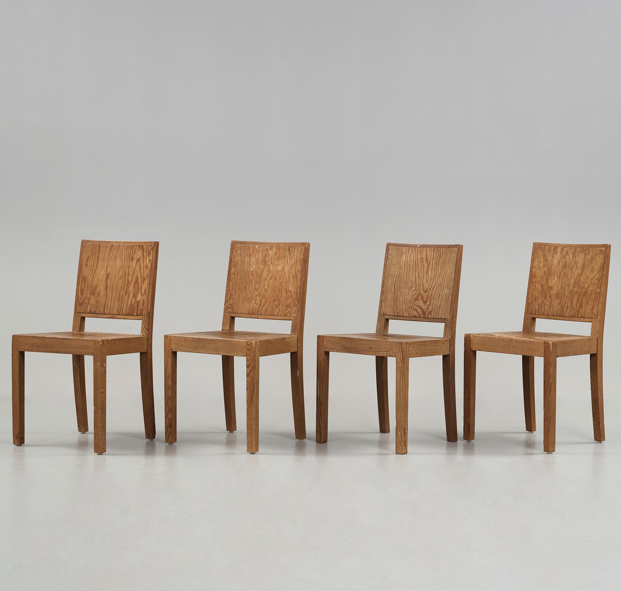 Axel Einar Hjorth, stolar, 4 st "Wärmdö", Nordiska Kompaniet 1930-tal.