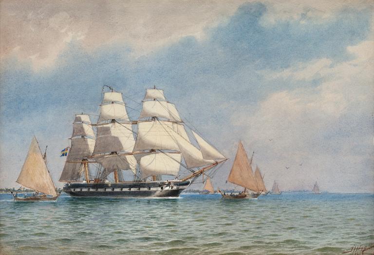 Jacob Hägg, Vanadis under insegling till ön Jaluit i Söderhavet 1884.