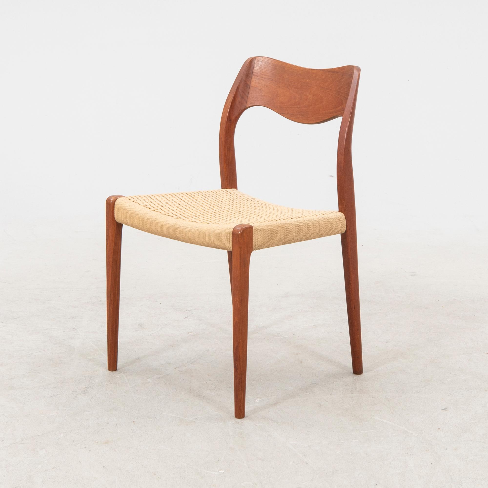 Niels Otto Møller, chair, model no. 71, J.L. Møllers Møbelfabrik, Denmark, 1950s/60s.