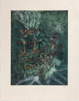 ROBERTO MATTA, 10 pieces of aquatint etchings named "Home' Mére", signed and numbered 78/100.