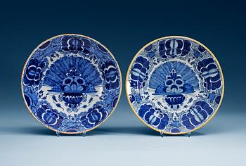 1323. A set of four Delft faience dishes, 18th Century.