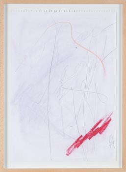 Eddie Figge, mixed media on paper, signed and dated -99.