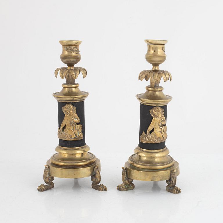 Candlesticks, a pair, 19th century.