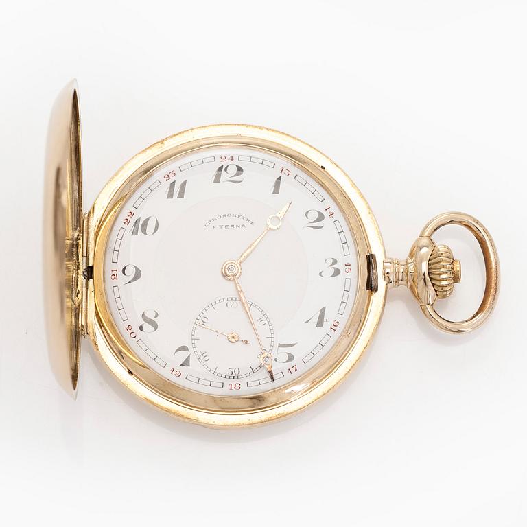 Eterna, pocket watch, hunter, 52 mm.