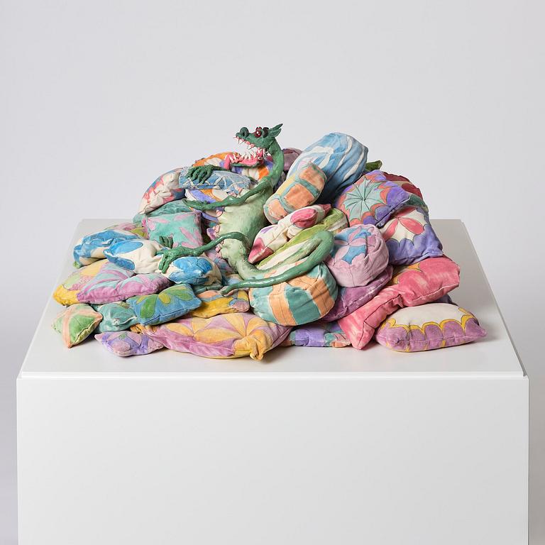 Nathalie Djurberg & Hans Berg, "Dragon on Pillows".
