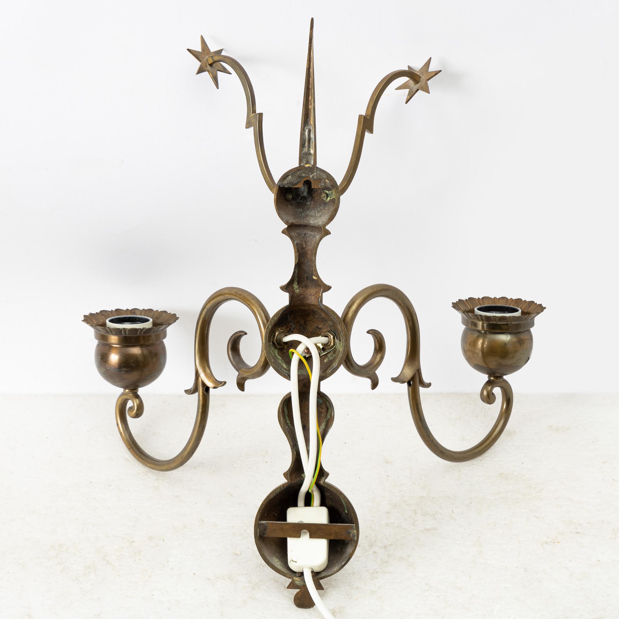 Vägglampor, ett par, barockstil, 1900-talets början.