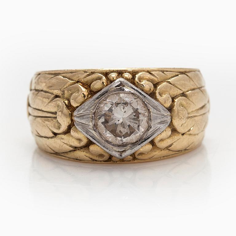 Ring, brilliant cut diamond, 14K gold.