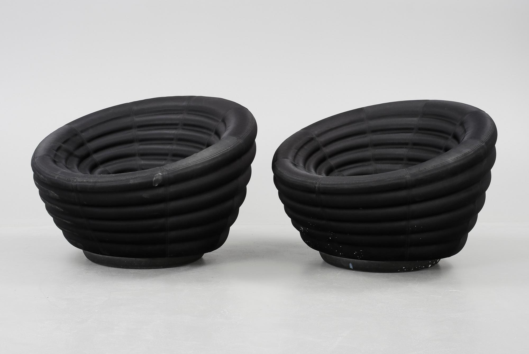 FÅTÖLJER, ett par, "Blow", Johannes Foersom & Peter Hiort-Lorenzen för Hay, Danmark, 2000-tal.