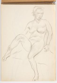 Lotte Laserstein, 3 skissblock med teckningar.